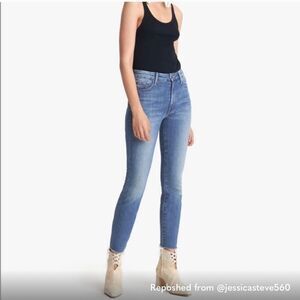 Mother The High Waisted Looker Ankle Fray Jeans 25